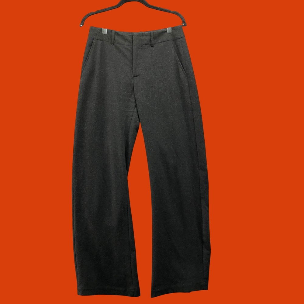 Zara Charcoal Gray Mid / High Rise Wide Leg Wool Touch Trousers Womens XS